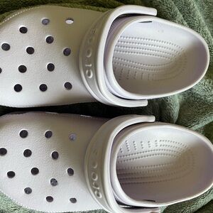 CROCS White Mules with Perforated Design